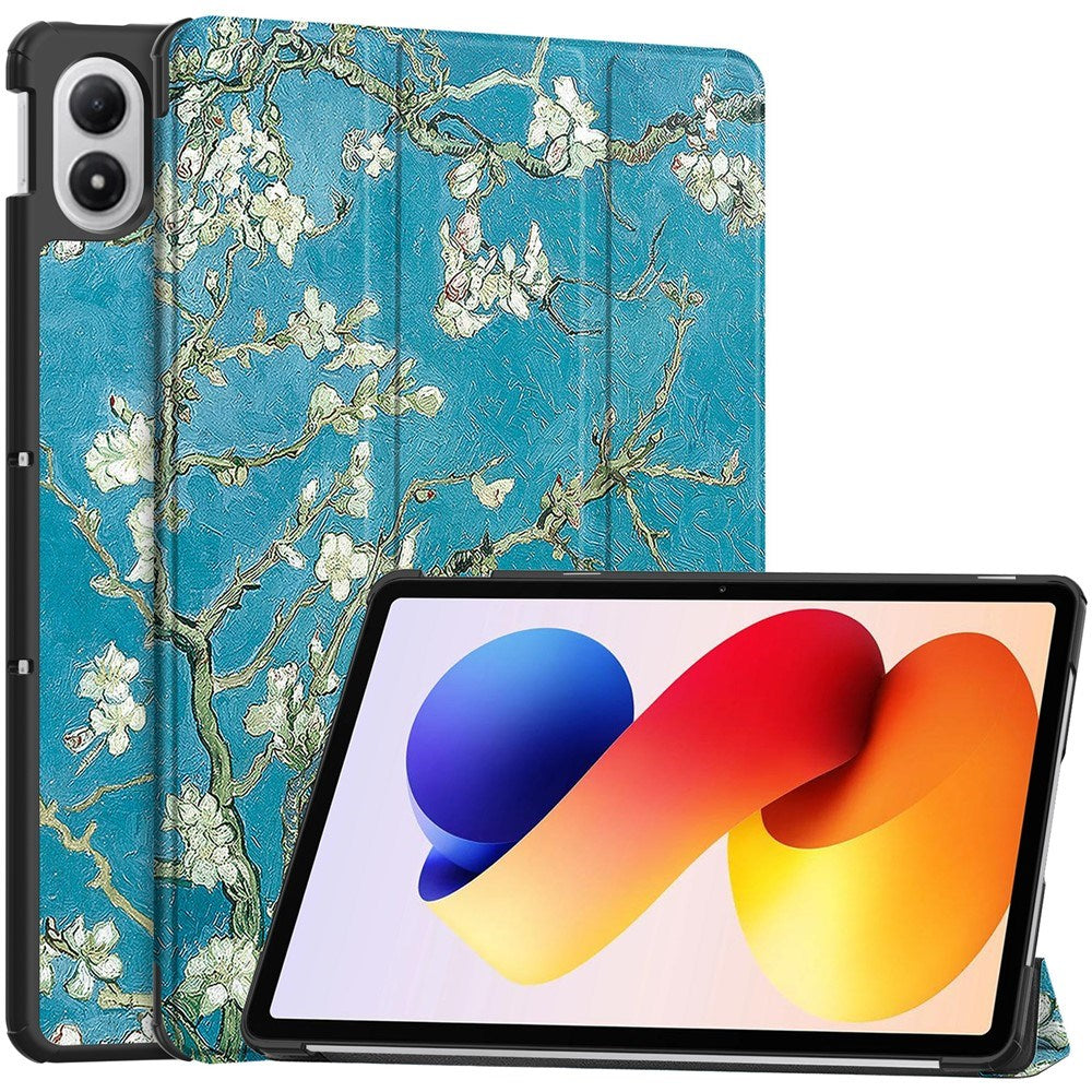 Xiaomi Redmi Pad 2 Pro EIDERWOOD Leather Flip Case with Motif - Flowers