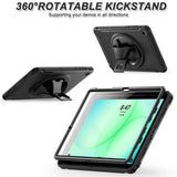Samsung Galaxy Tab A11+ (Plus) EIDERWOOD Shockproof Case with 360 Degree Rotatable Kickstand - Black