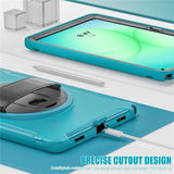 Samsung Galaxy Tab A11+ (Plus) EIDERWOOD Shockproof Case with 360 Degree Rotatable Kickstand - Petroleum Blue