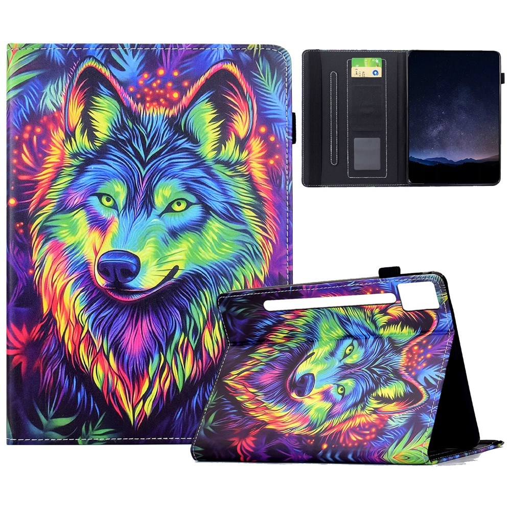 Lenovo Idea Tab Pro / Tab P12 Pro EIDERWOOD Colorful Flip Case with Motif - Wolf