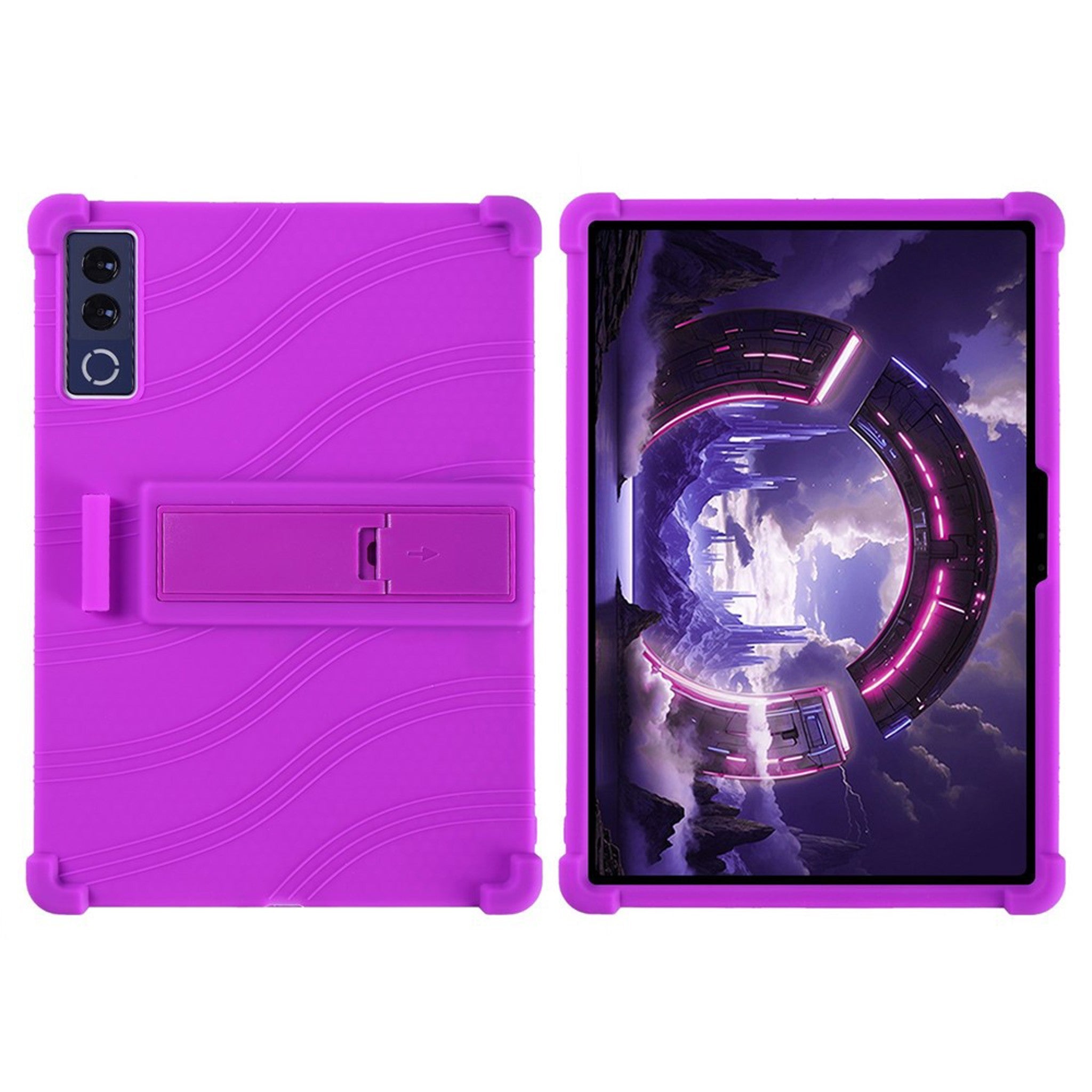 Lenovo Yoga Tab Plus Gen 2 13" EIDERWOOD Rugged Silicone Case with Adjustable Kickstand & Shock-Absorbing Corners - Purple