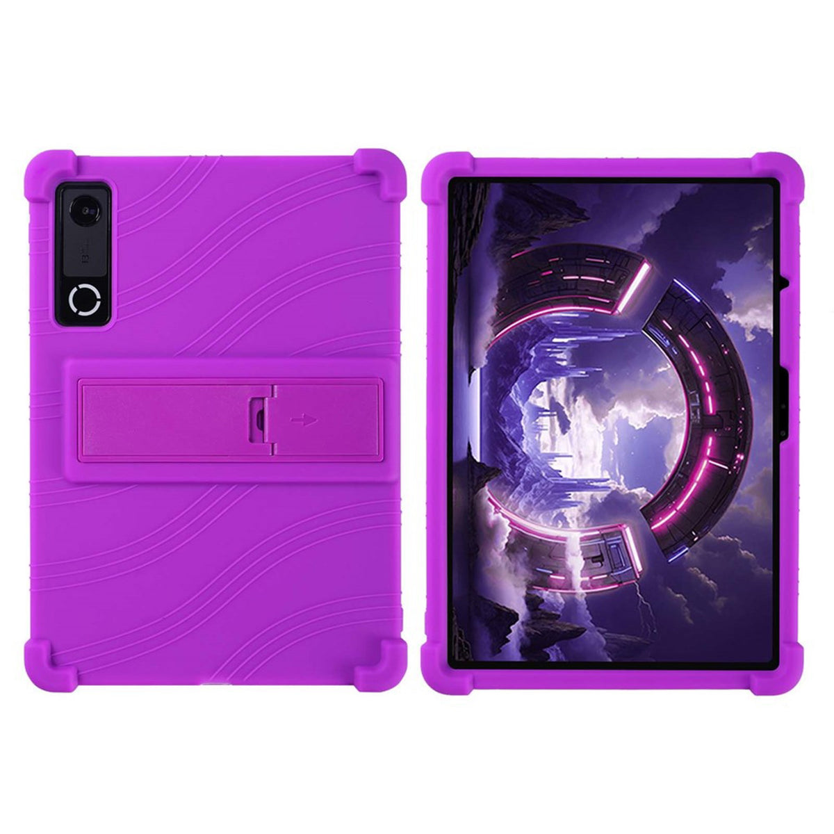 Lenovo Yoga Tab Gen 2 11.1" EIDERWOOD Rugged Silicone Case with Adjustable Kickstand & Shock-Absorbing Corners - Purple