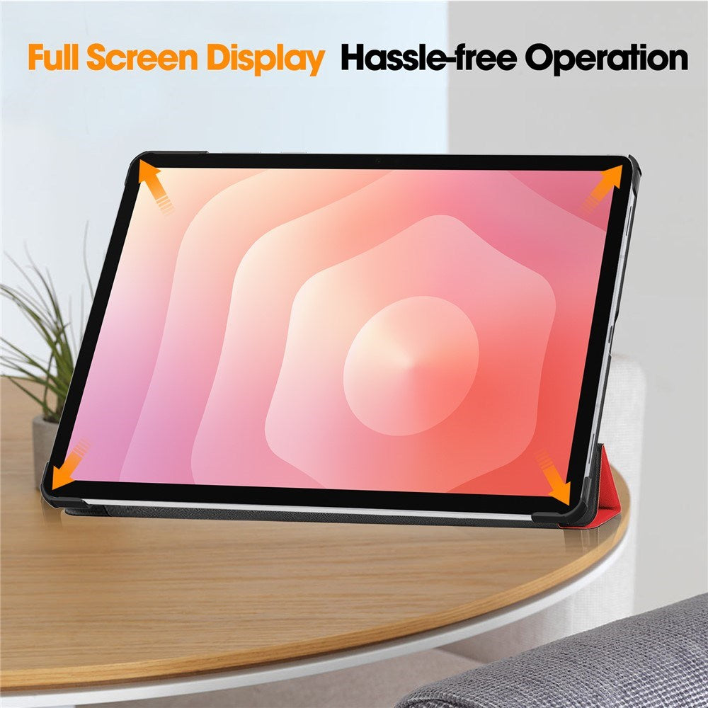 Samsung Galaxy Tab S12+ (Plus) EIDERWOOD Artificial Leather Case with Stand - Red