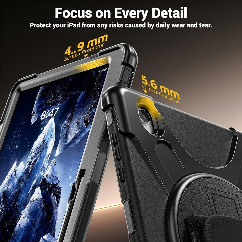 Samsung Galaxy Tab S12+ (Plus) EIDERWOOD Hybrid Rugged Case w. Kickstand - Black