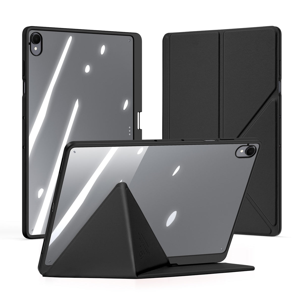 Samsung Galaxy Tab S12+ (Plus) DUX DUCISOrigami Hybrid Faux Leather Flip Case - Black