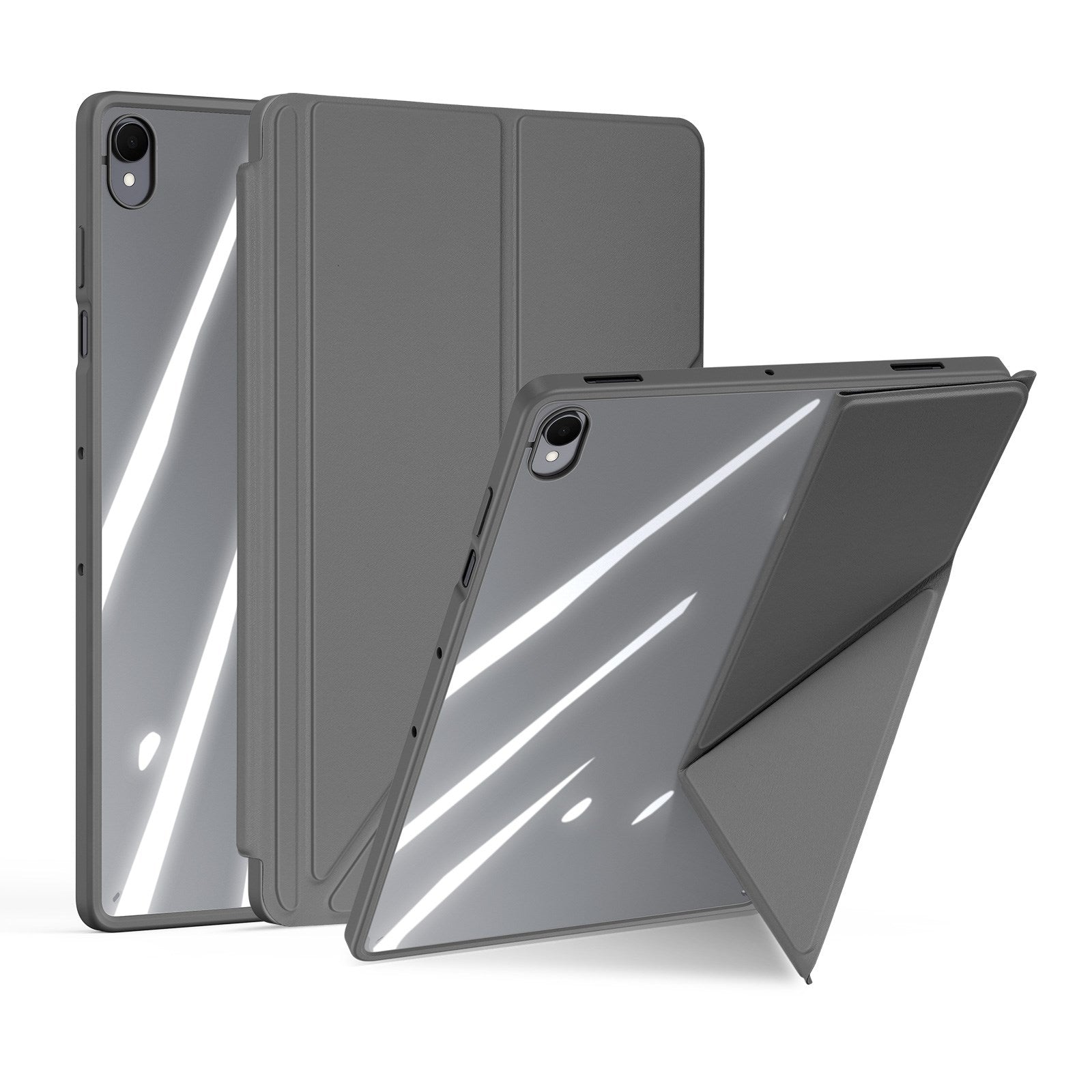 Samsung Galaxy Tab S12+ (Plus) DUX DUCISOrigami Hybrid Faux Leather Flip Case - Grey