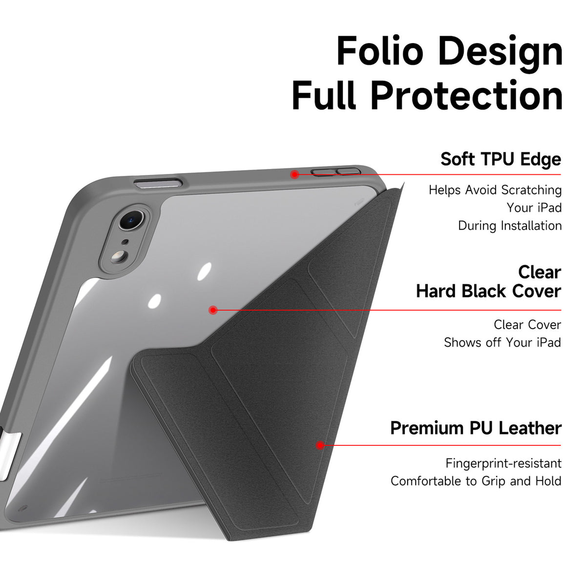 iPad Mini (2026) 8th Gen. DUX DUCIS MAGI Origami Hybrid Flip Case with Stand - Grey