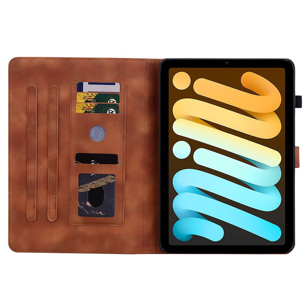 iPad Mini (2026) 8th Gen. EIDERWOOD Floral Textured Faux Leather Flip Case - Brown