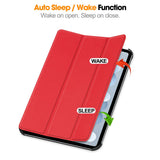 iPad Mini (2026) 8th Gen. EIDERWOOD Faux Leather Tri-Fold Flip Case with Stand Function - Red