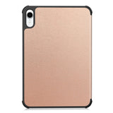 iPad Mini (2026) 8th Gen. EIDERWOOD Faux Leather Tri-Fold Flip Case with Stand Function - Rose Gold