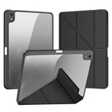 iPad 10.9" (2022) PU Leather / Plastic Flip Case - DUX DUCIS MAGI Series - Transparent / Black