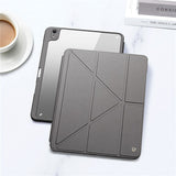 iPad 10.9" (2022) PU Leather / Plastic Flip Case - DUX DUCIS MAGI Series - Transparent / Grey