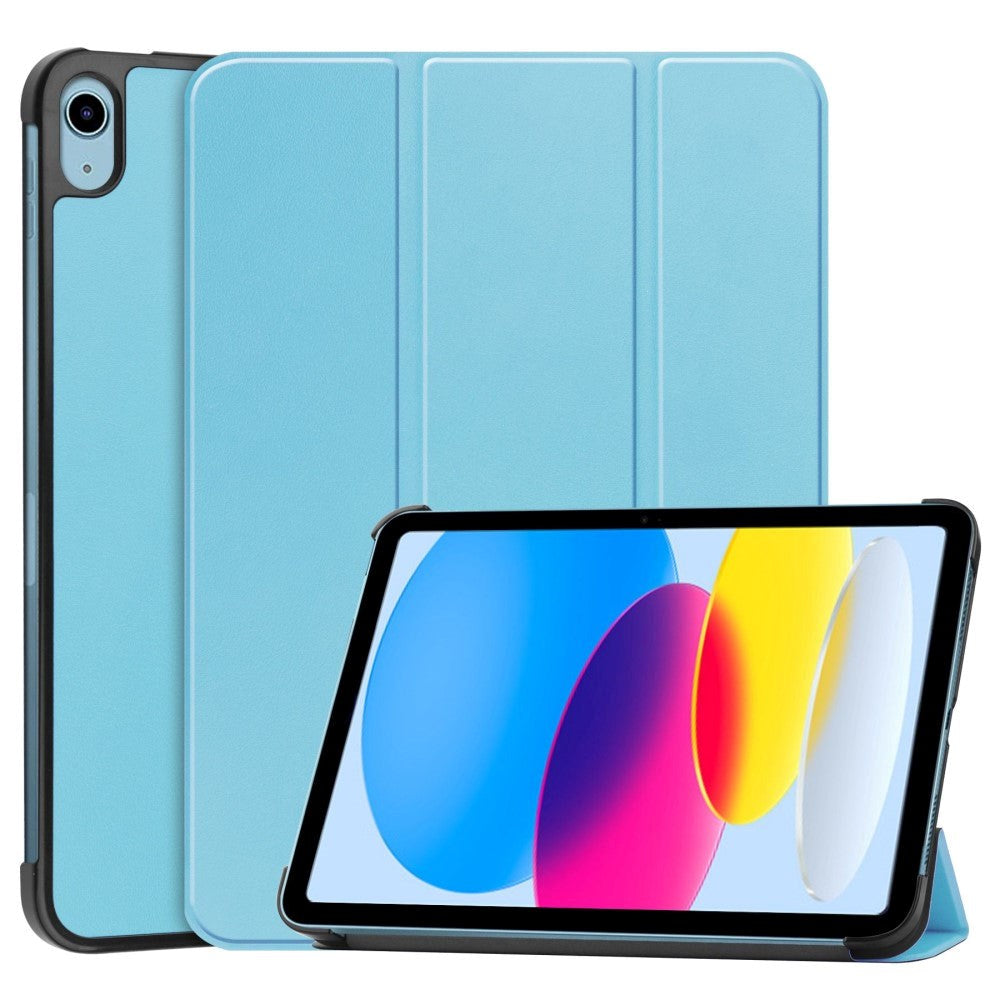 Apple iPad 10.9" (2022) PU Leather Flip Case w. Stand - Sky Blue