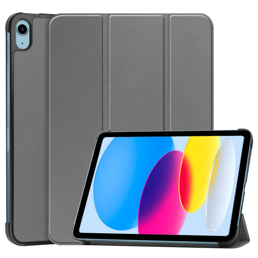 Apple iPad 10.9" (2022) PU Leather Flip Case w. Stand - Grey