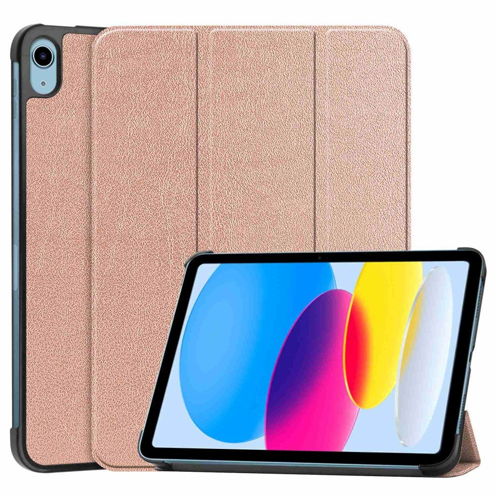 Apple iPad 10.9" (2022) PU Leather Flip Case w. Stand - Rose Gold