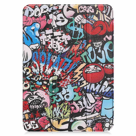 iPad 10.9" (2022) Leather Tri-fold Case - Graffiti