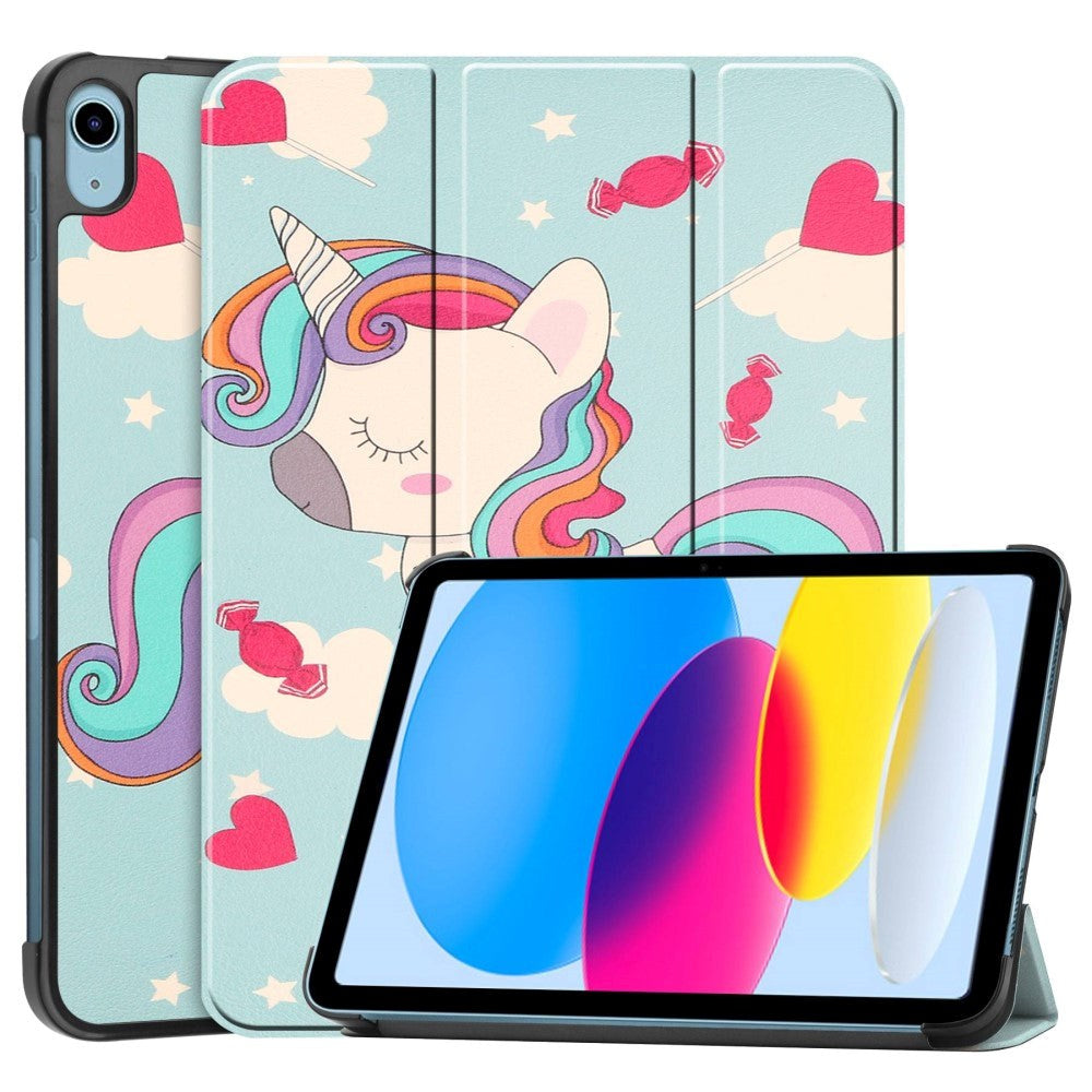 iPad 10.9" (2024/2022) Leather Tri-fold Case - Unicorn