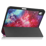 iPad 10.9" (2022) Leather Tri-fold Case w. Pen Holder - Galaxy