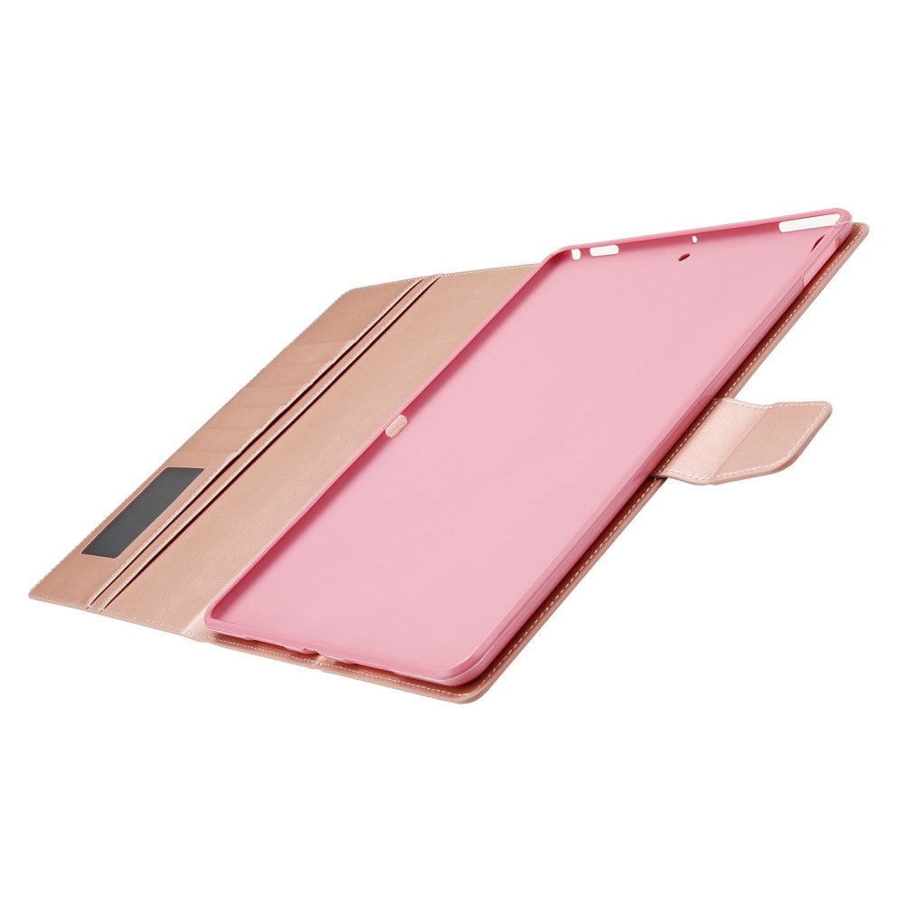 iPad 10.2" (2021 / 2020 / 2019) / Air (2019) / Pro 10.5" Faux Leather Flip Case w. Card Holder & Kickstand - Rose Gold