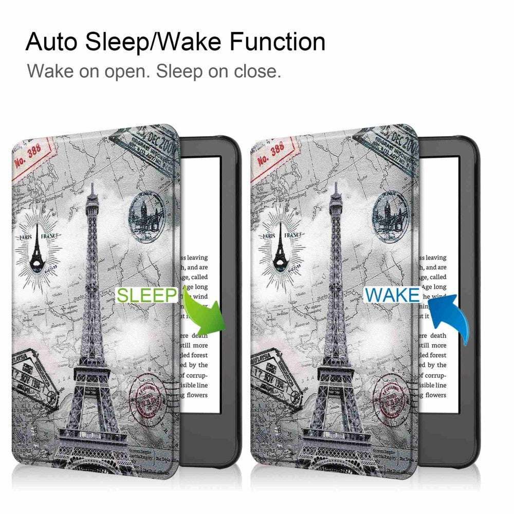 Amazon Kindle 11th Generation (2022) PU Leather Flip Case w. Seelp/ Wake-up Function - the Eiffel Tower