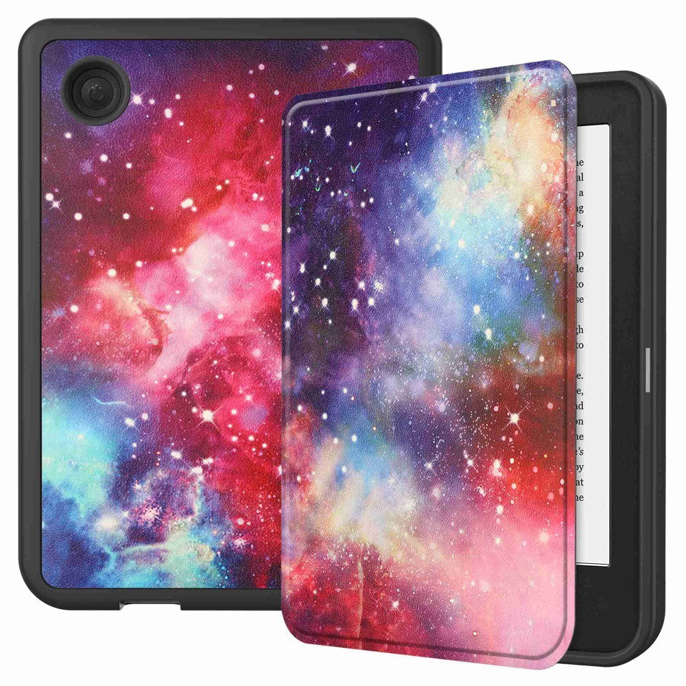 Kobo Clara 2E PU Leather Flip Case w. Seelp/ Wake-up Function - Galaxy