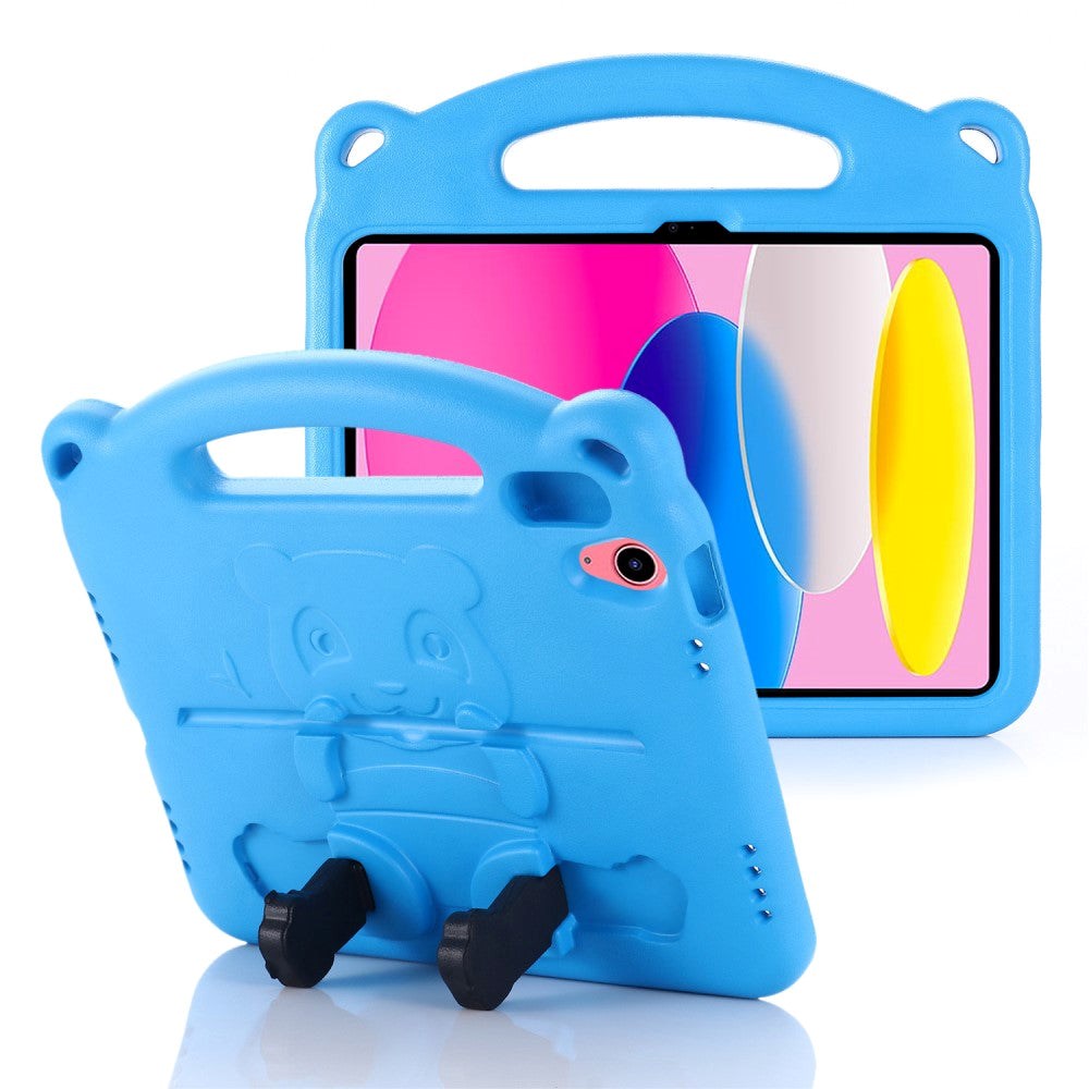 iPad 10.9" (2022) Kids Case - Panda Kickstand Case - Blue