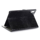 iPad 10.9" (2022) Crocodile Leather Texture Flip Cover w. Stand Function & Card Holder - Black