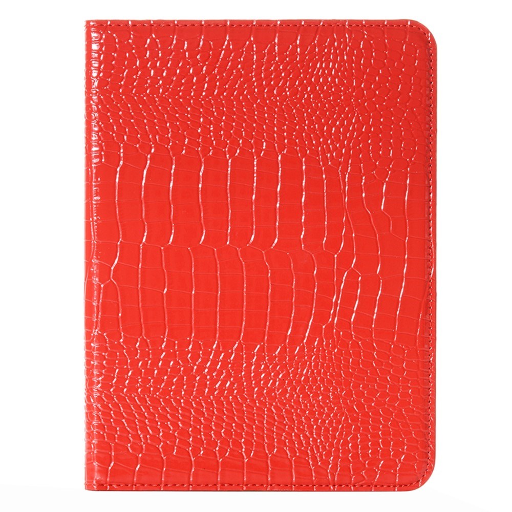 iPad 10.9" (2022) Crocodile Leather Texture Flip Cover w. Stand Function & Card Holder - Red