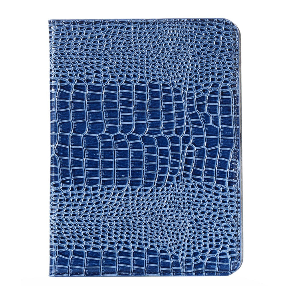 iPad 10.9" (2024/2022) Crocodile Leather Texture Flip Cover w. Stand Function & Card Holder - Blue