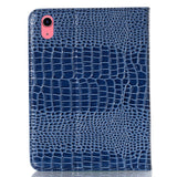 iPad 10.9" (2022) Crocodile Leather Texture Flip Cover w. Stand Function & Card Holder - Blue