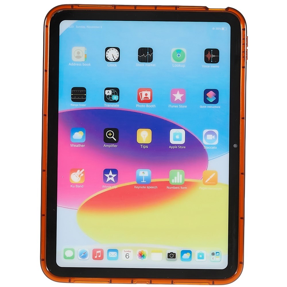 iPad 10.9" (2022) Plastic Case - Grooves - Brown