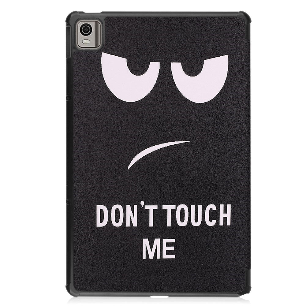 EIDERWOOD Nokia T21 Tri-Fold PU Flip Case with Sleep / Wake-up Function - "Don't Touch Me"