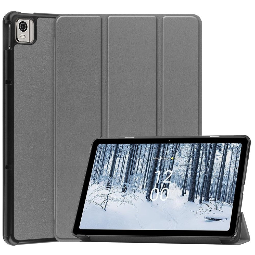 EIDERWOOD Nokia T21 Tri-Fold Leather Case w. Stand - Grey