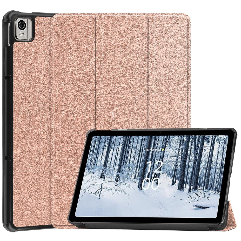 EIDERWOOD Nokia T21 Tri-Fold Leather Case w. Stand - Rose Gold