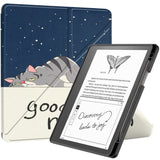 Amazon Kindle Scribe 11th Generation (2022) Origami Leather Flip Case with Pen Holder - Cat