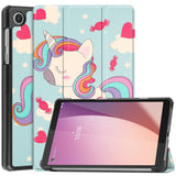 EIDERWOOD Lenovo Tab M8 (4th Gen.) Tri-Fold Faux Leather Flip Case with Pattern - Unicorn