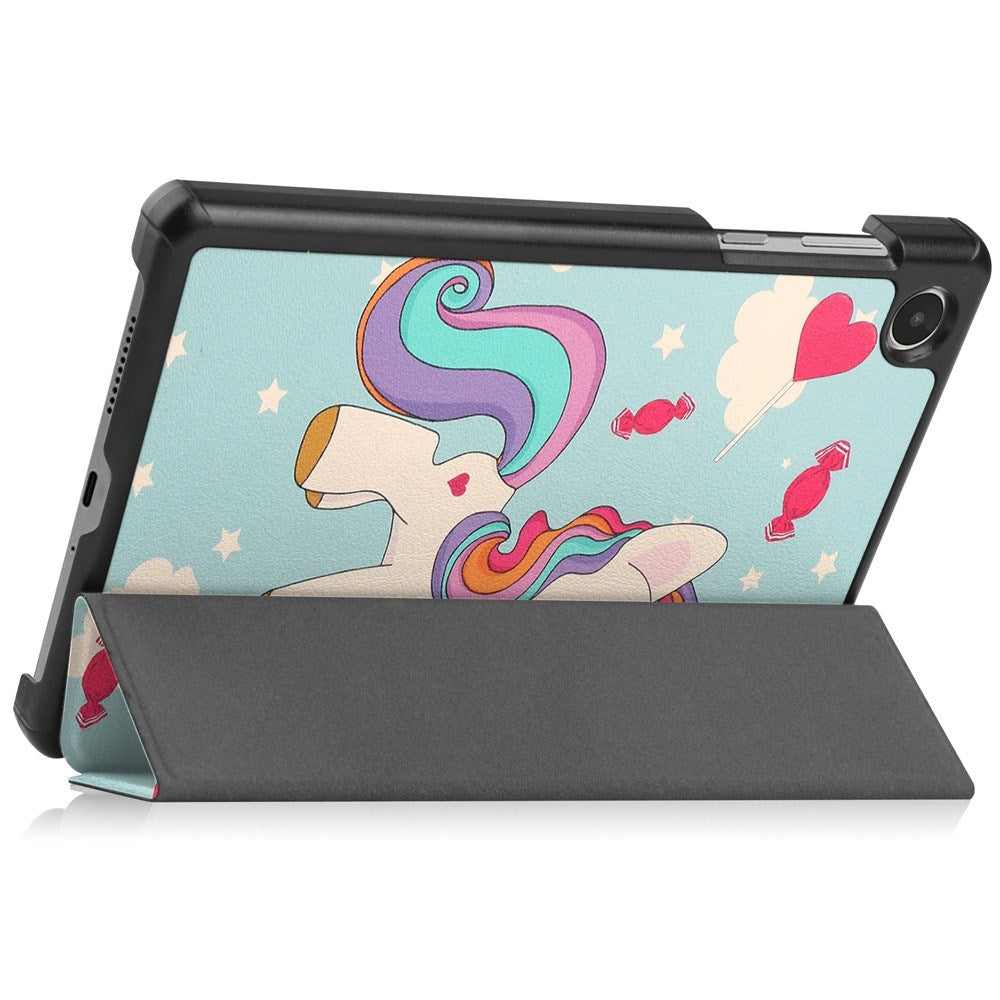 EIDERWOOD Lenovo Tab M8 (4th Gen.) Tri-Fold Faux Leather Flip Case with Pattern - Unicorn