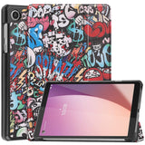 EIDERWOOD Lenovo Tab M8 (4th Gen.) Tri-Fold Faux Leather Flip Case with Pattern - Graffiti