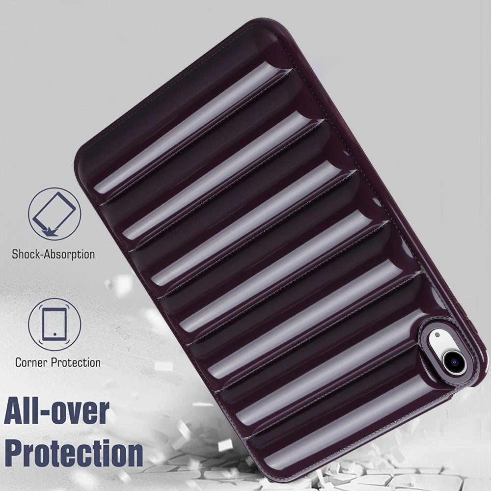 iPad 10.9" (2022) Flexible TPU Plastic Case - Grooves - Eggplant