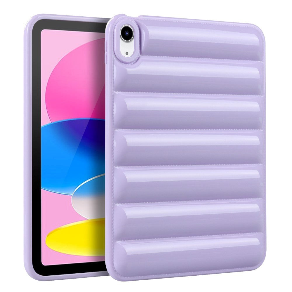 iPad 10.9" (2022) Flexible TPU Plastic Case - Grooves - Purple