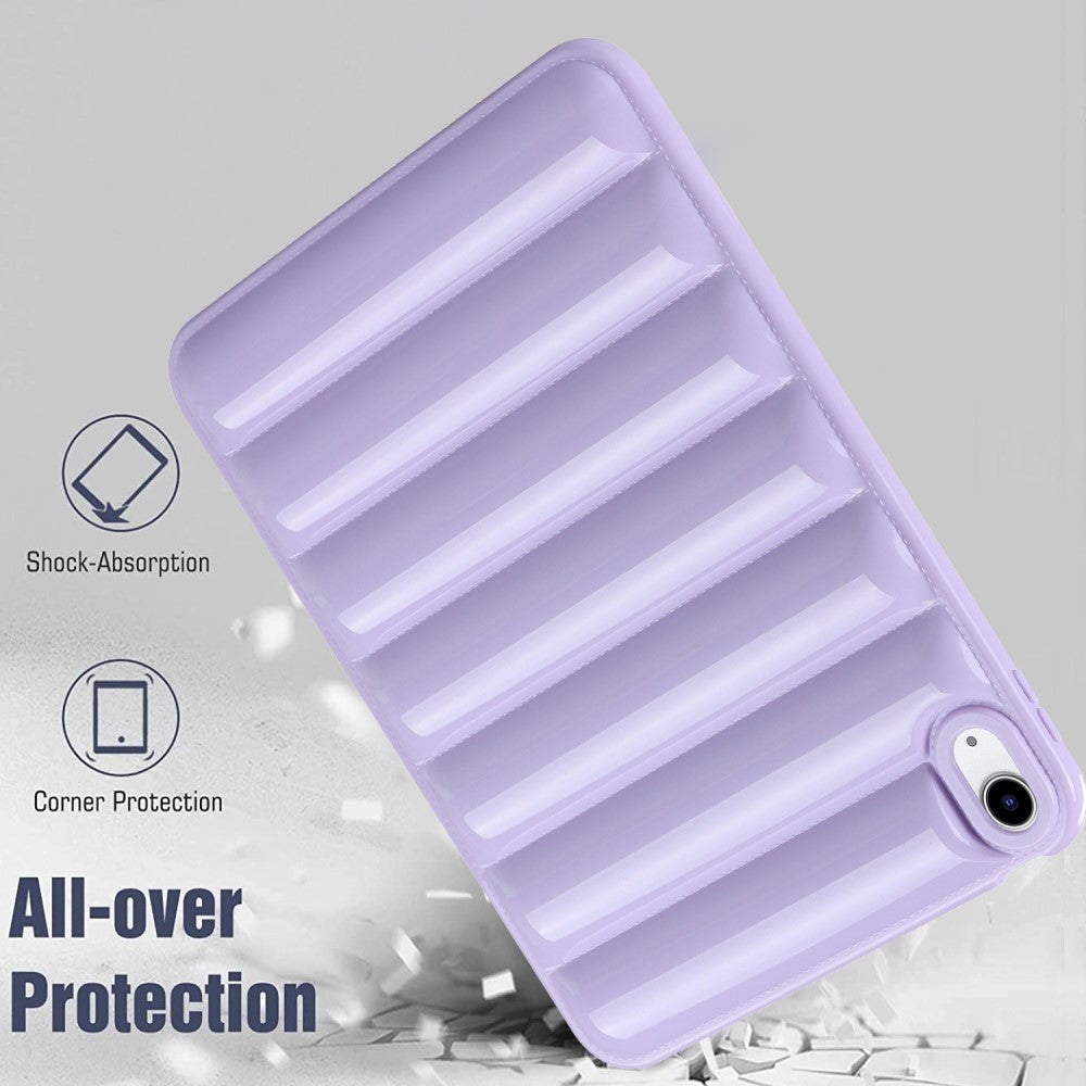 iPad 10.9" (2022) Flexible TPU Plastic Case - Grooves - Purple