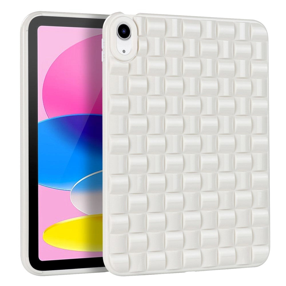 iPad 10.9" (2022) Flexible Plastic Case - Braid Design - White