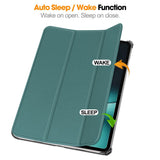 OnePlus Pad / Oppo Pad 2 Tri-Fold Leather Flip Case w. Wake Up/Sleep Function - Dark Green