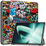 OnePlus Pad / Oppo Pad 2 PU Leather Flip Case W. Kickstand & Wake-up Function - Graffiti