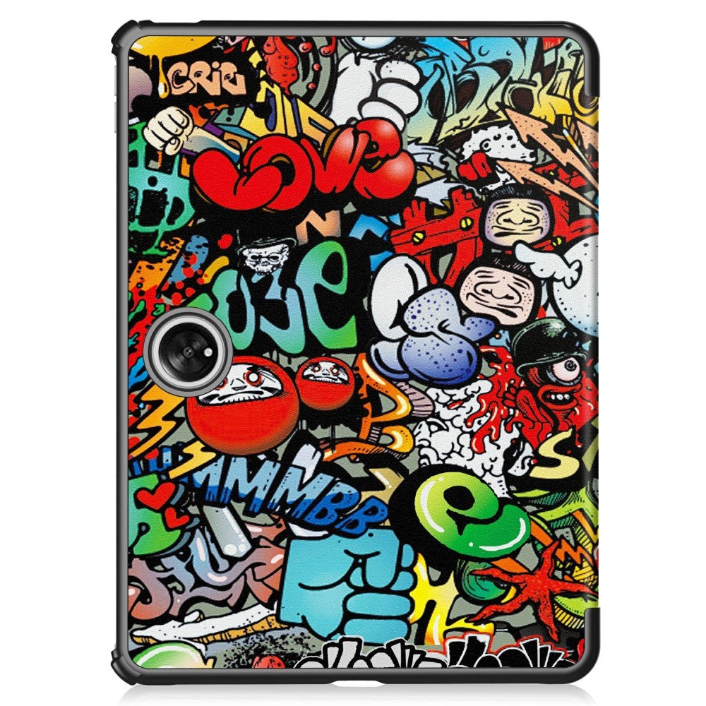 OnePlus Pad / Oppo Pad 2 PU Leather Flip Case W. Kickstand & Wake-up Function - Graffiti