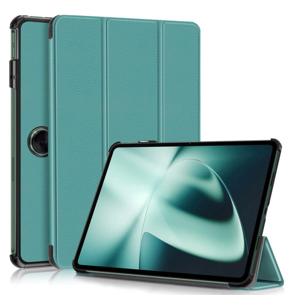 OnePlus Pad / Oppo Pad 2 Tri-Fold Leather Case w. Stand - Turquoise