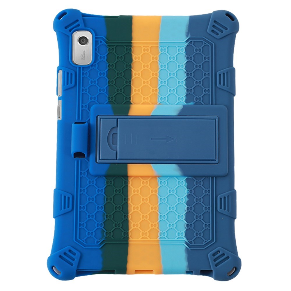 Lenovo Tab M9 Silicone Case w. Kickstand - Blue / Green / Yellow