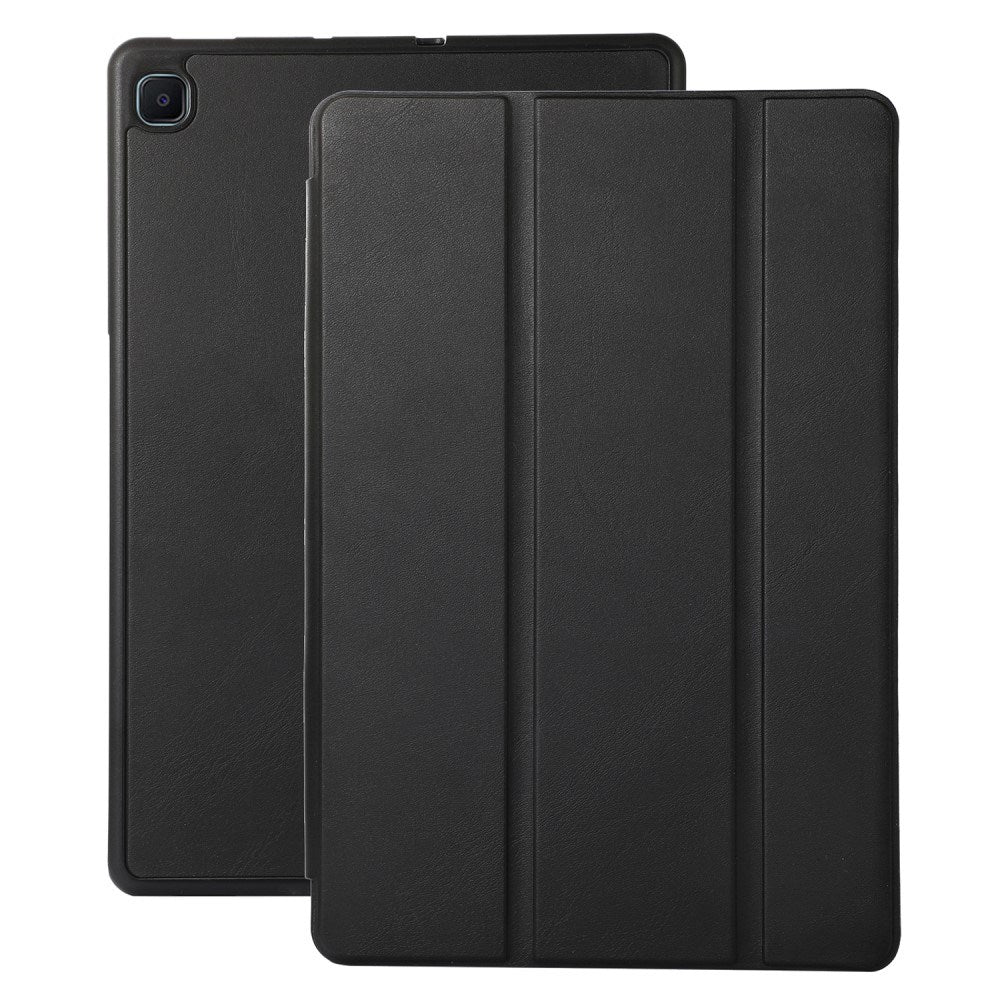 Samsung Galaxy Tab S6 Lite (2020-2024) Magnetic Tri-Fold Leather Case w. Stand - Black