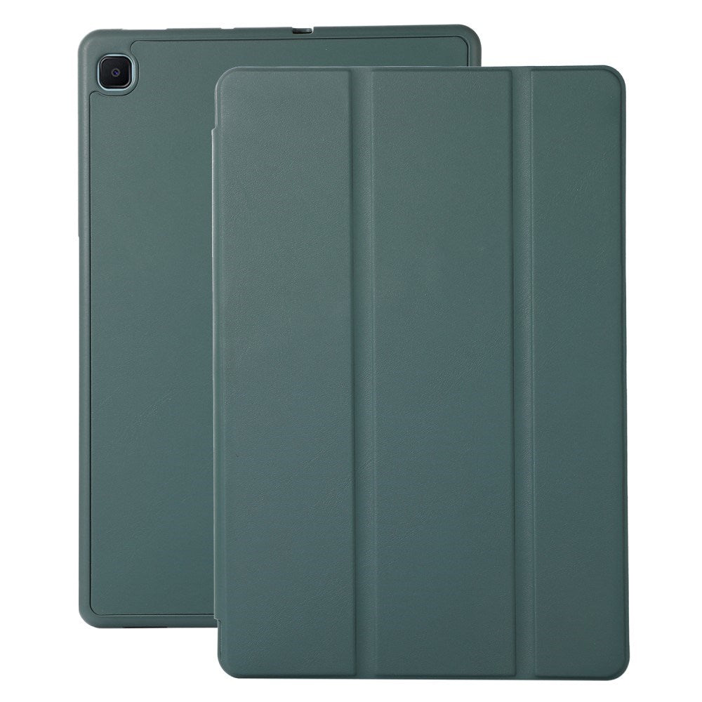 Samsung Galaxy Tab S6 Lite (2020-2024) Magnetic Tri-Fold Leather Case w. Stand - Dark Green