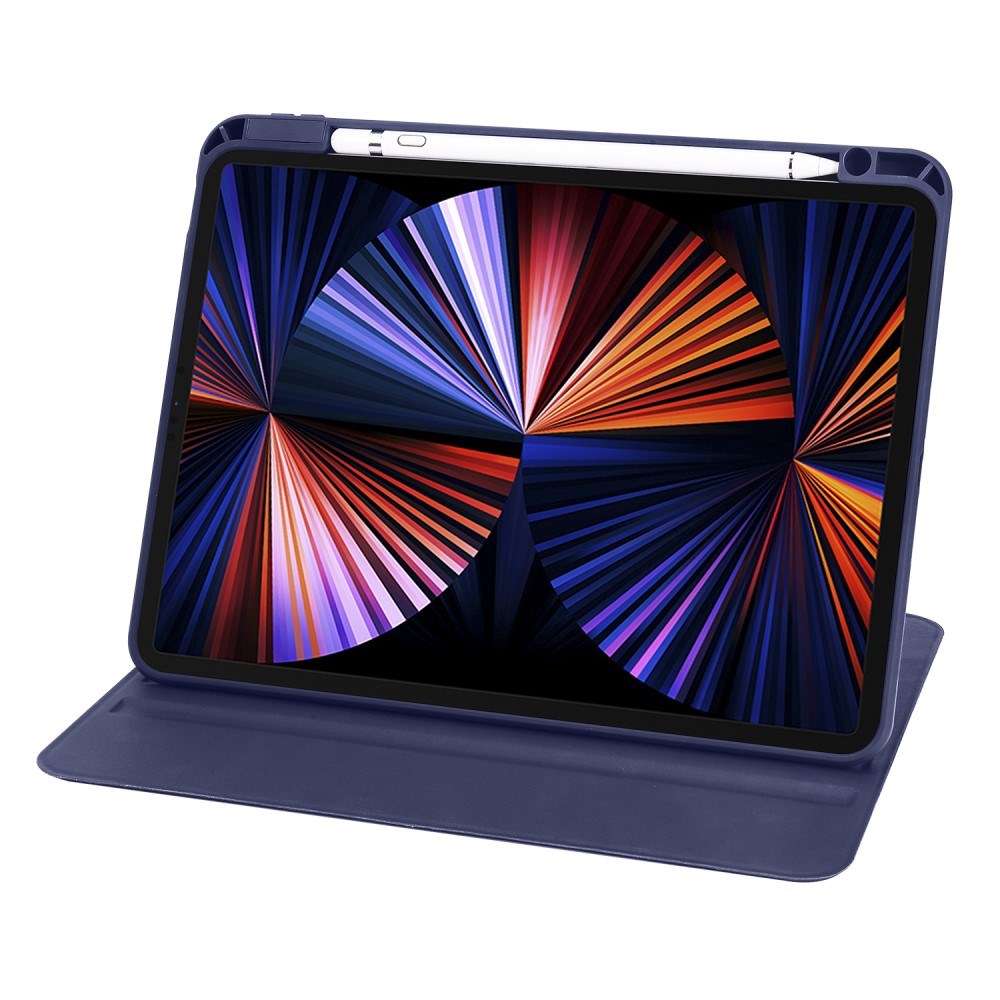 iPad Pro 12.9" (2022 / 2021 / 2020 / 2018) Hybrid Flip Case Apple Pencil Holder - Dark Blue / Transparent